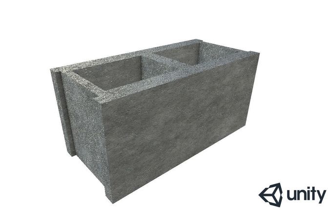 Cinder Block Low-poly 3D model