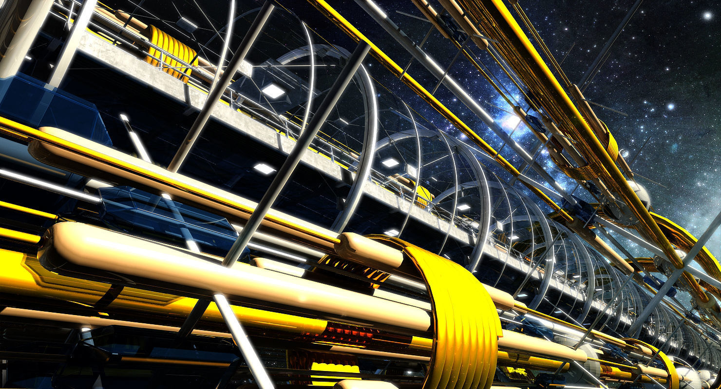 Sci fi Tunnel 3D model_1