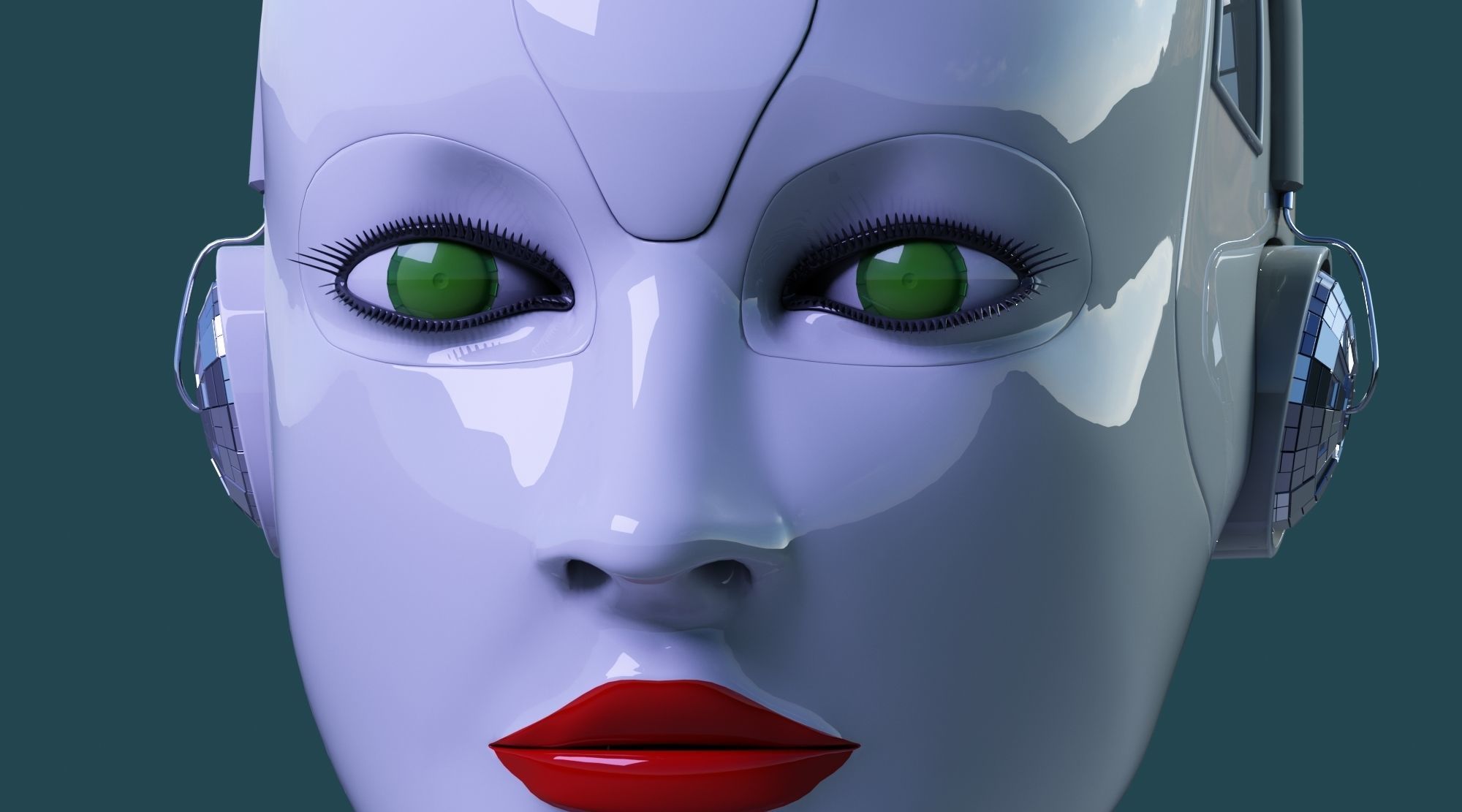 Robot 6 female with eyes 3D model_7