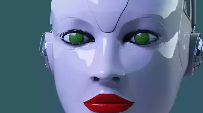 Robot 6 female with eyes 3D model