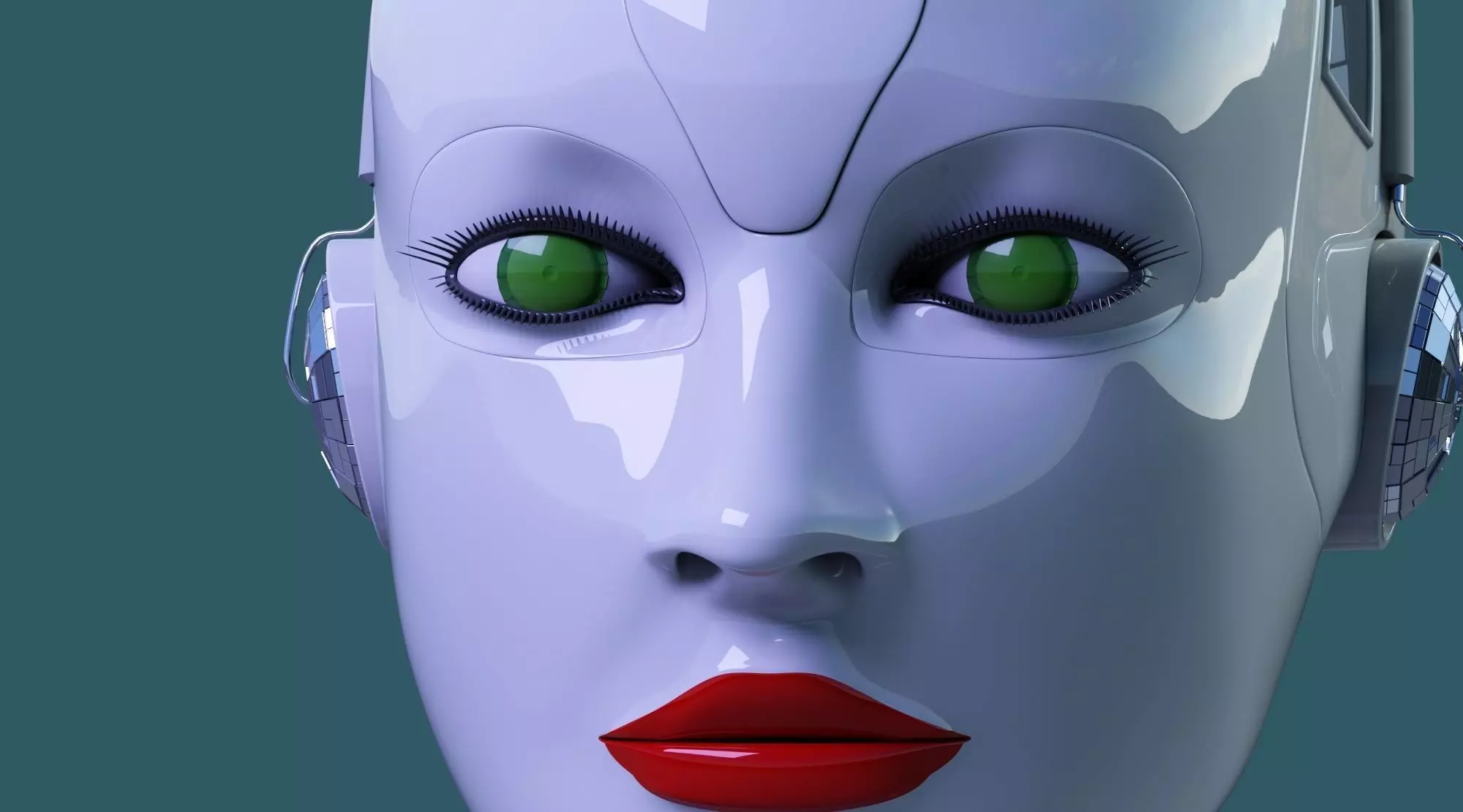 Robot 6 female with eyes 3D model_0