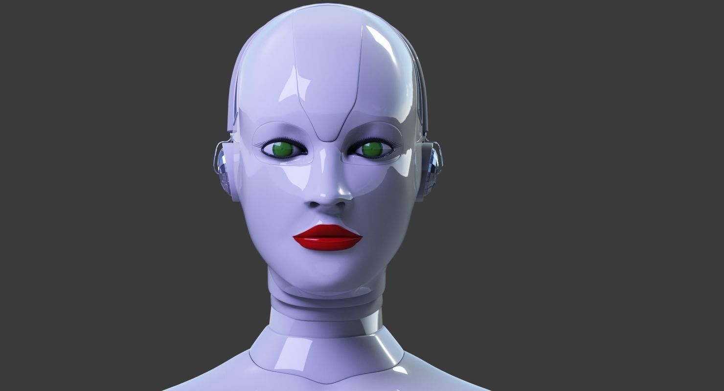 Robot 6 female with eyes 3D model_1