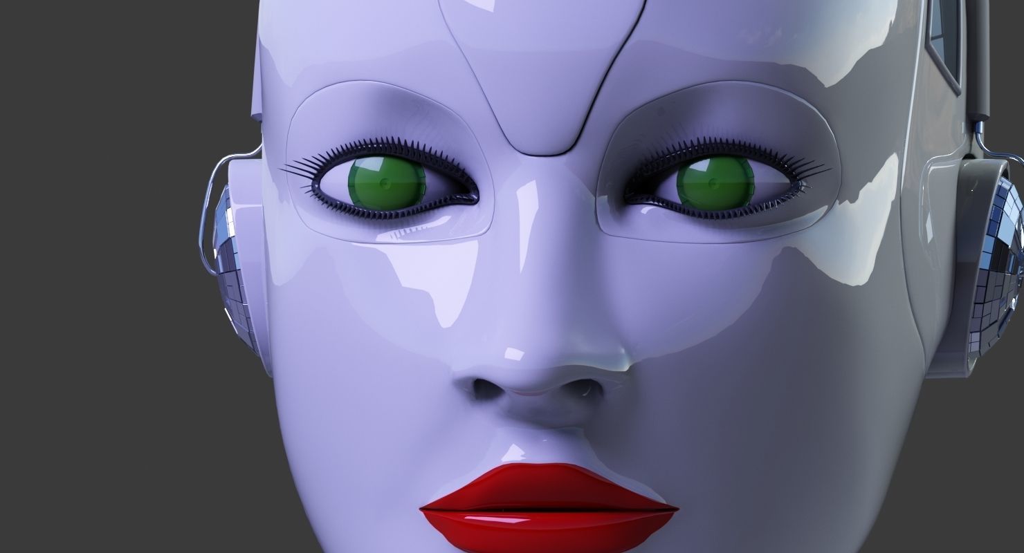 Robot 6 female with eyes 3D model_5