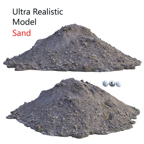 Ultra realistic Sand Scan Low-poly 3D model