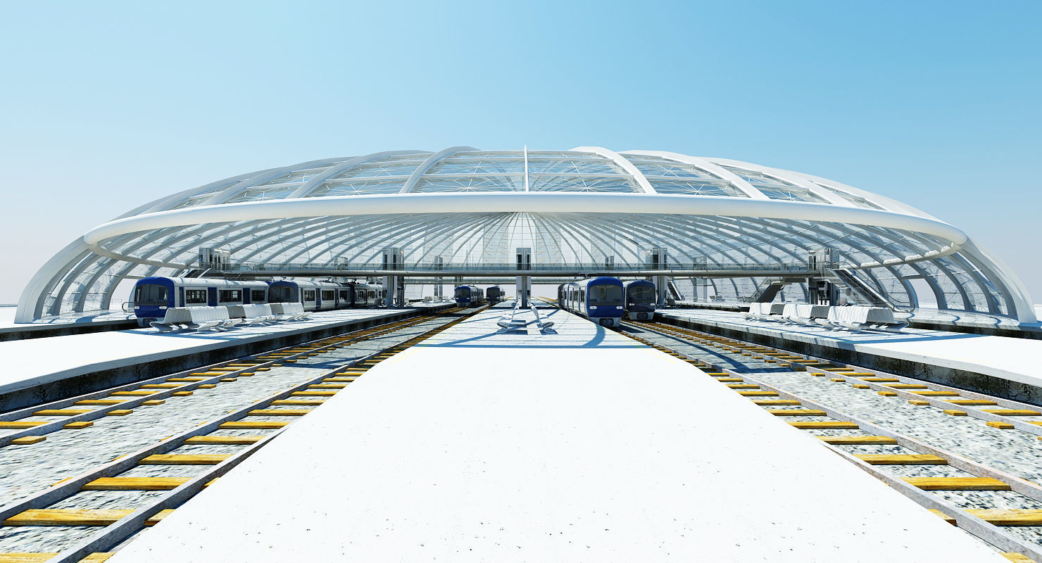 Modern Train Interior 2 3D model_11