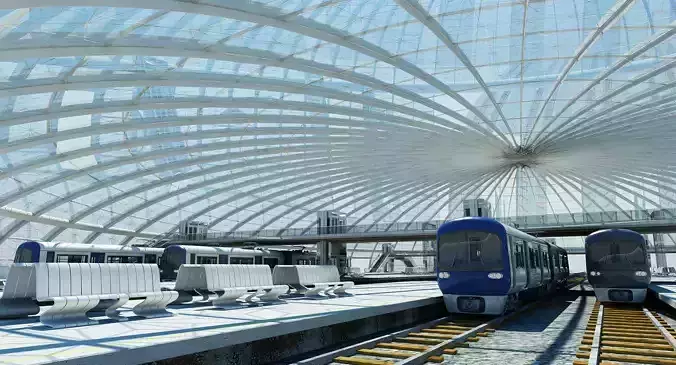 Modern Train Interior 2 3D model