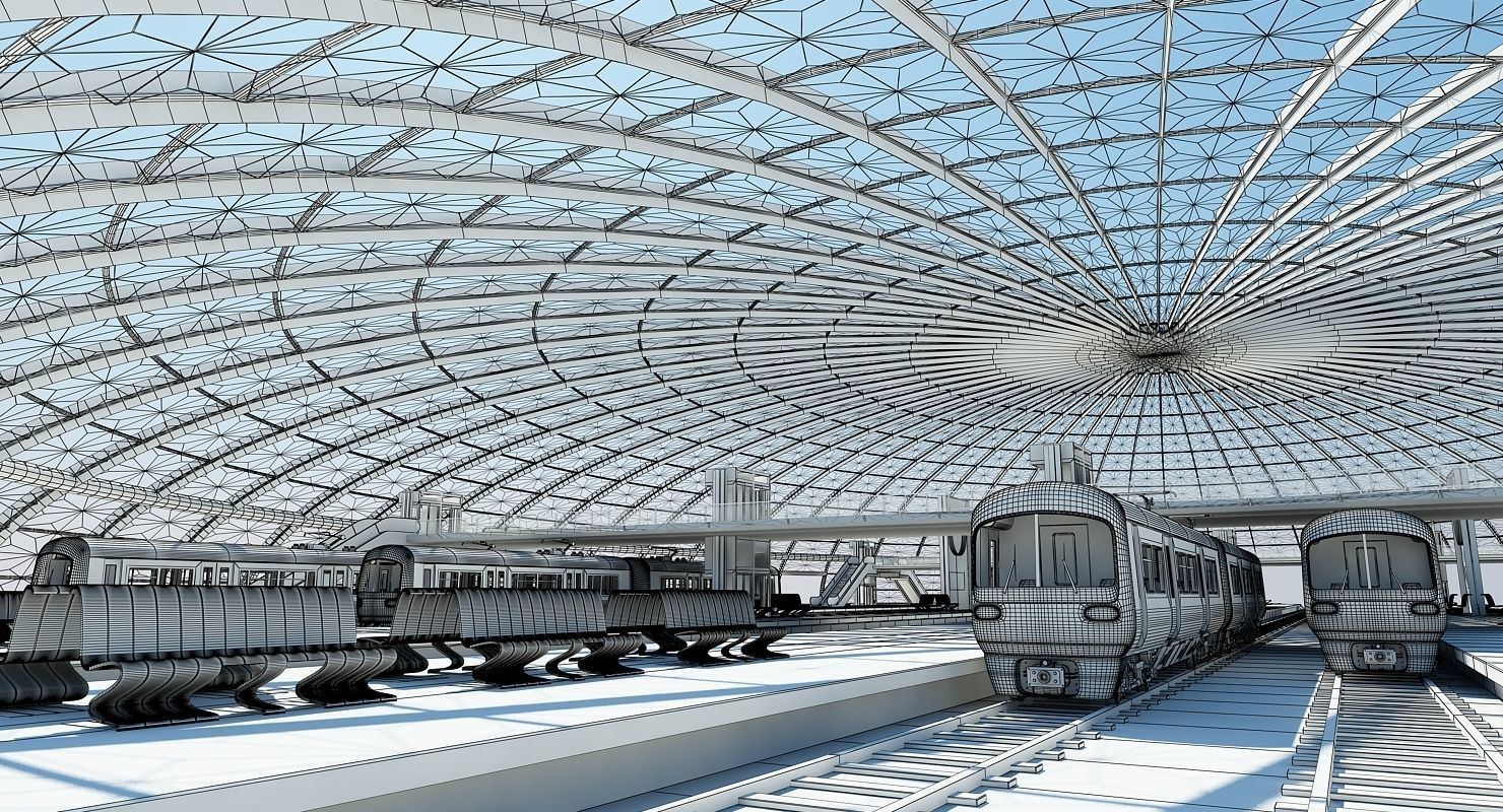 Modern Train Interior 2 3D model_14