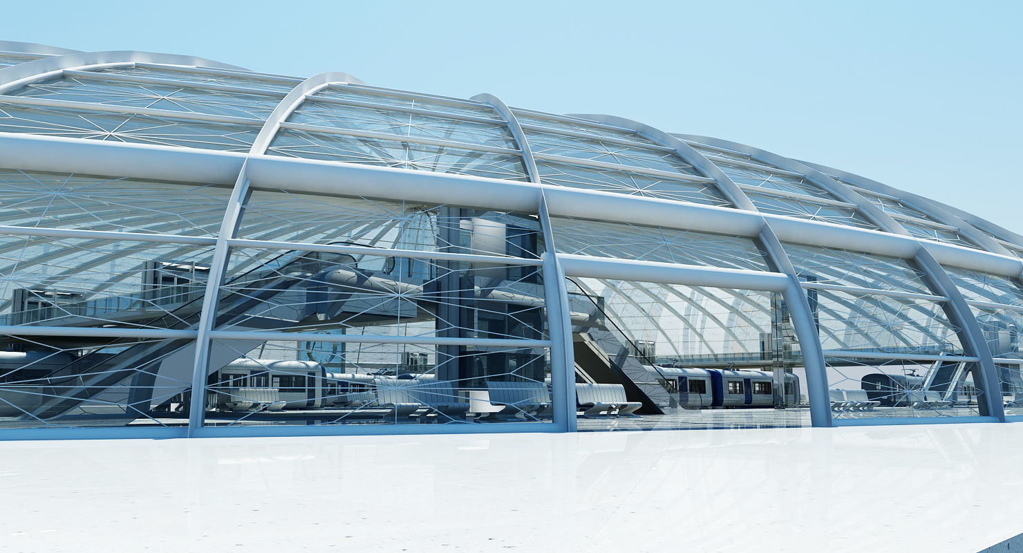 Modern Train Interior 2 3D model_10