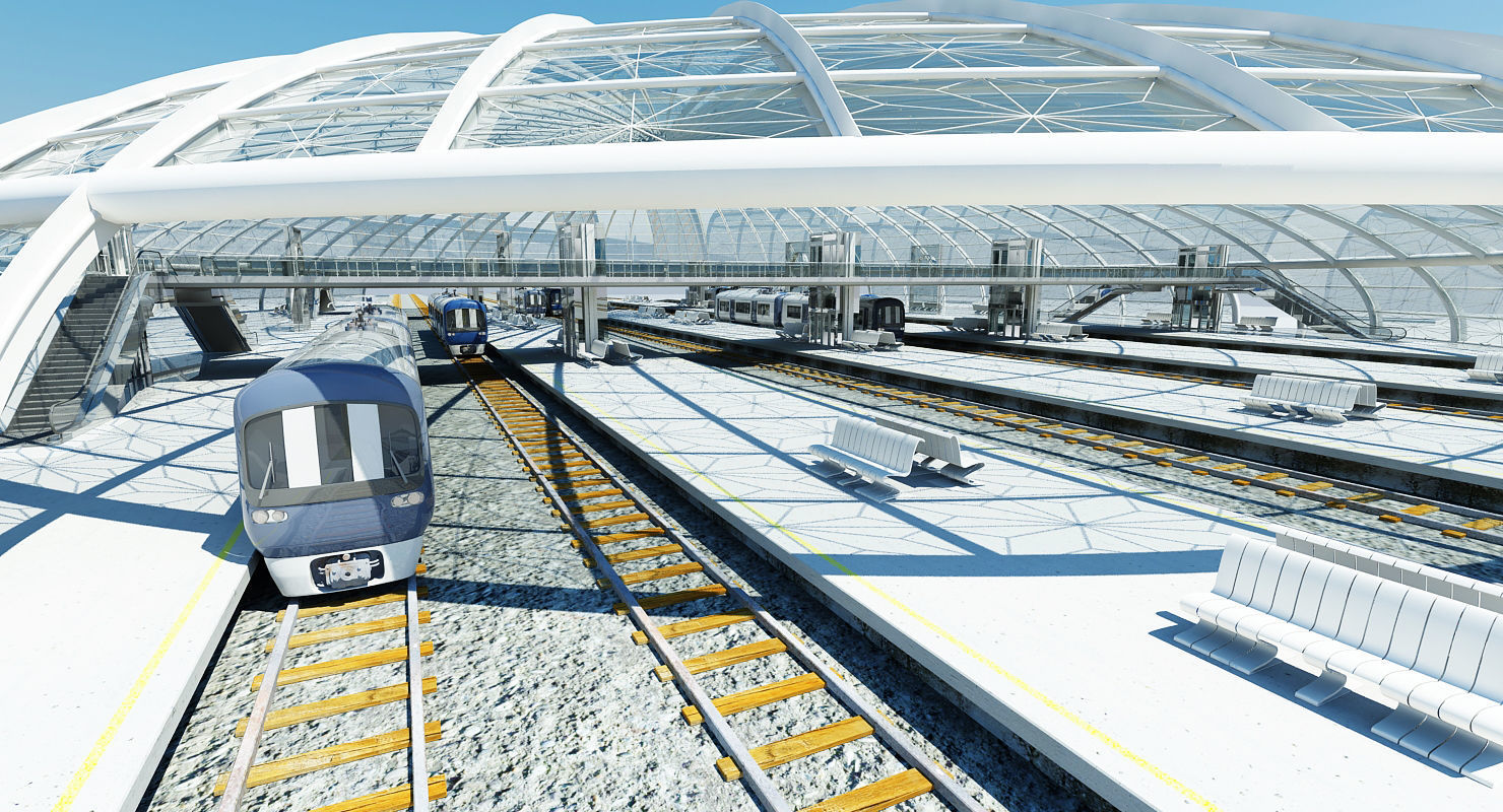 Modern Train Interior 2 3D model_12