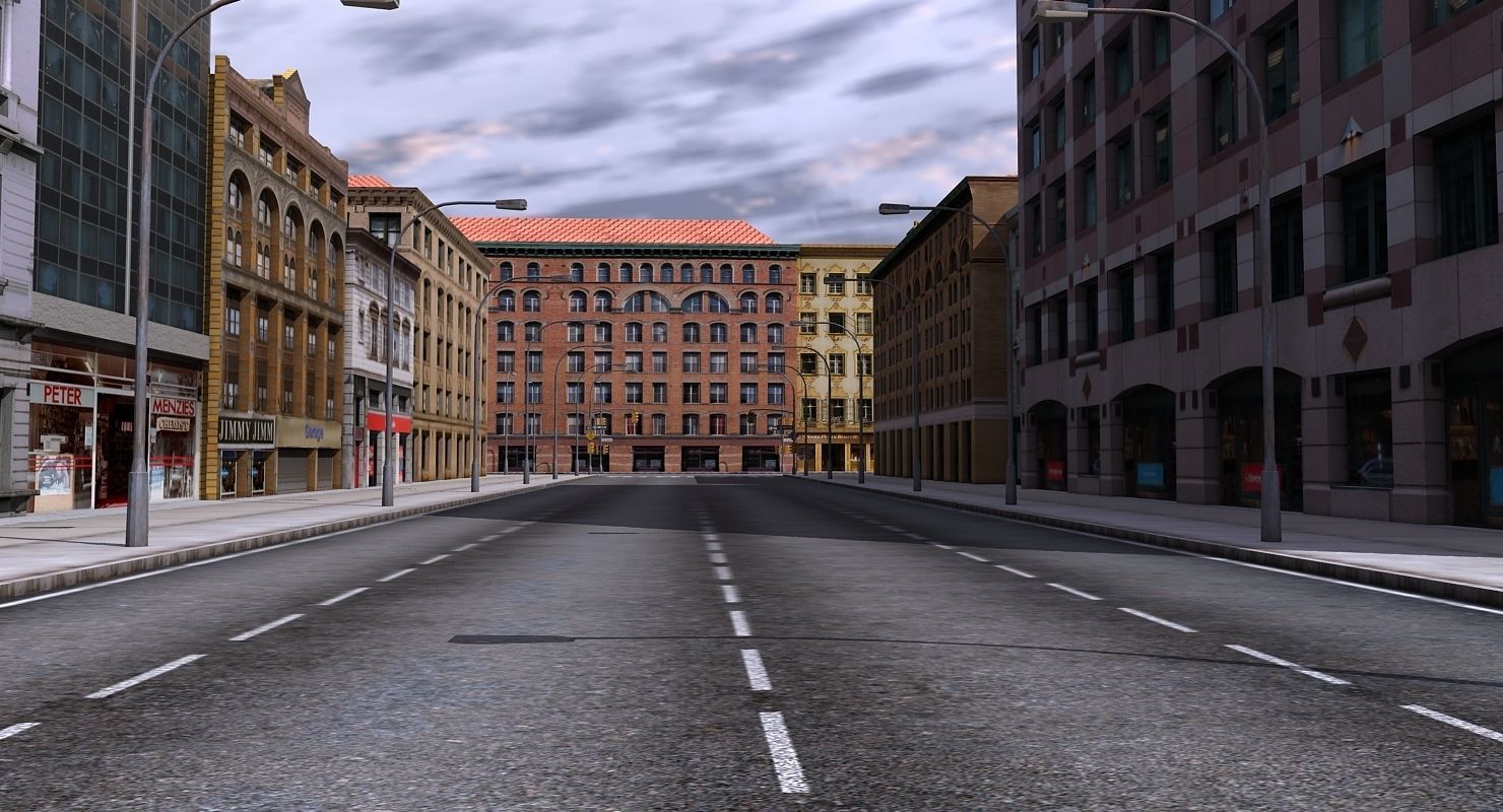 Low Poly City Block 3D model_12