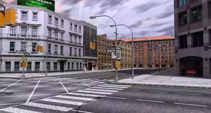 Low Poly City Block 3D model