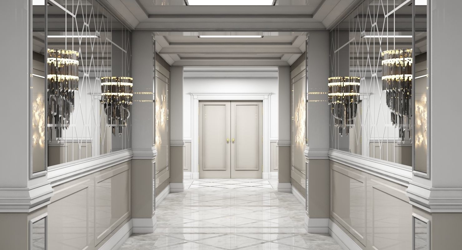 Grand Corridor Tileable Kit 2 3D model_7