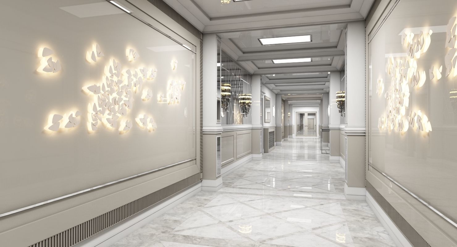 Grand Corridor Tileable Kit 2 3D model_3