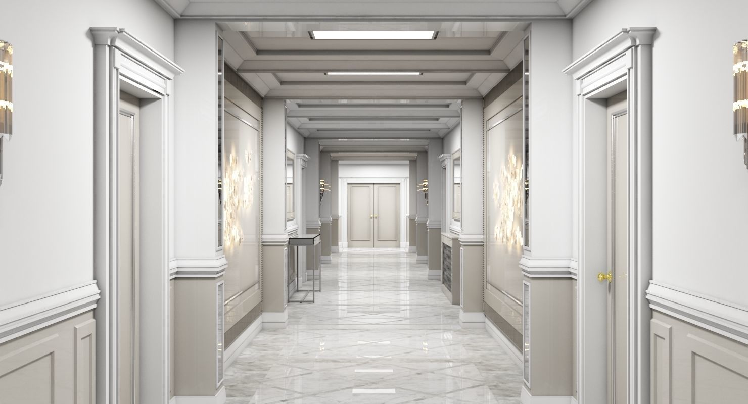 Grand Corridor Tileable Kit 2 3D model_6