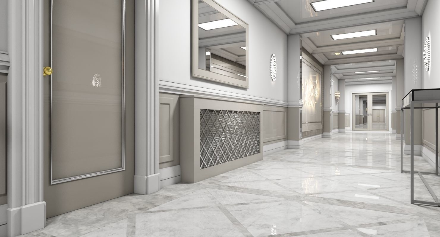 Grand Corridor Tileable Kit 2 3D model_4