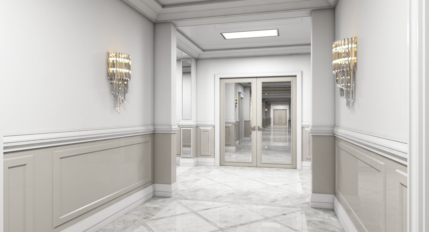 Grand Corridor Tileable Kit 2 3D model_2