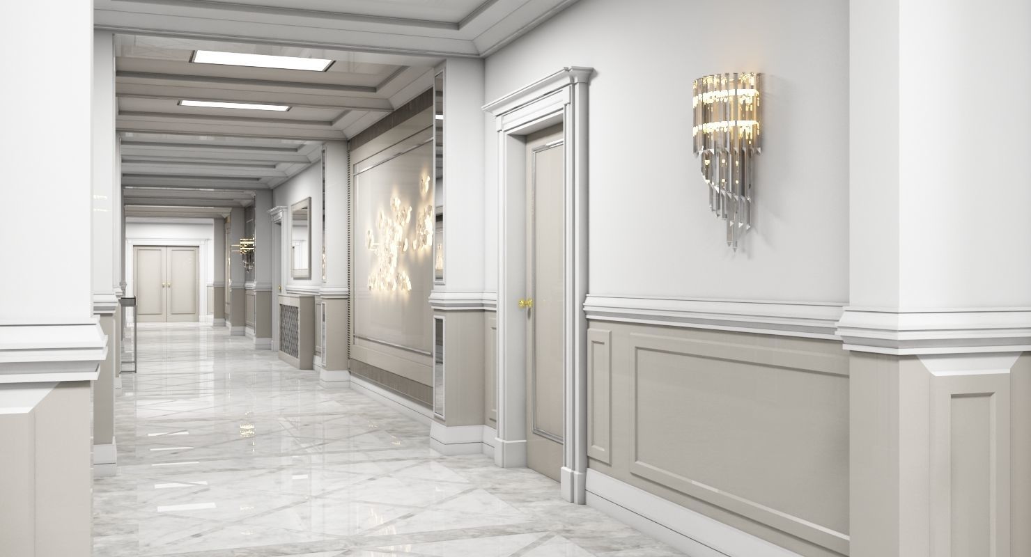 Grand Corridor Tileable Kit 2 3D model_9