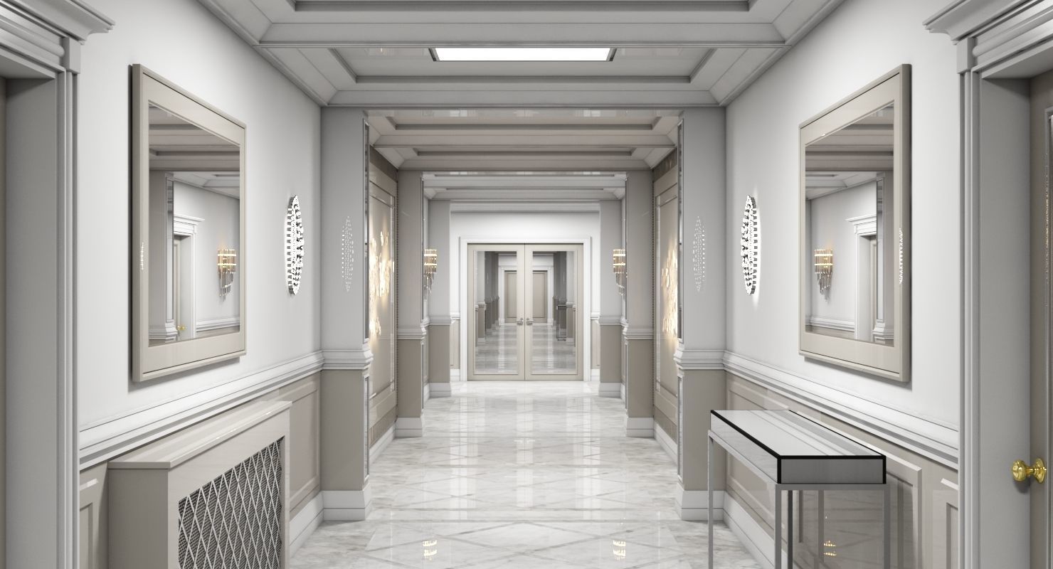 Grand Corridor Tileable Kit 2 3D model_8