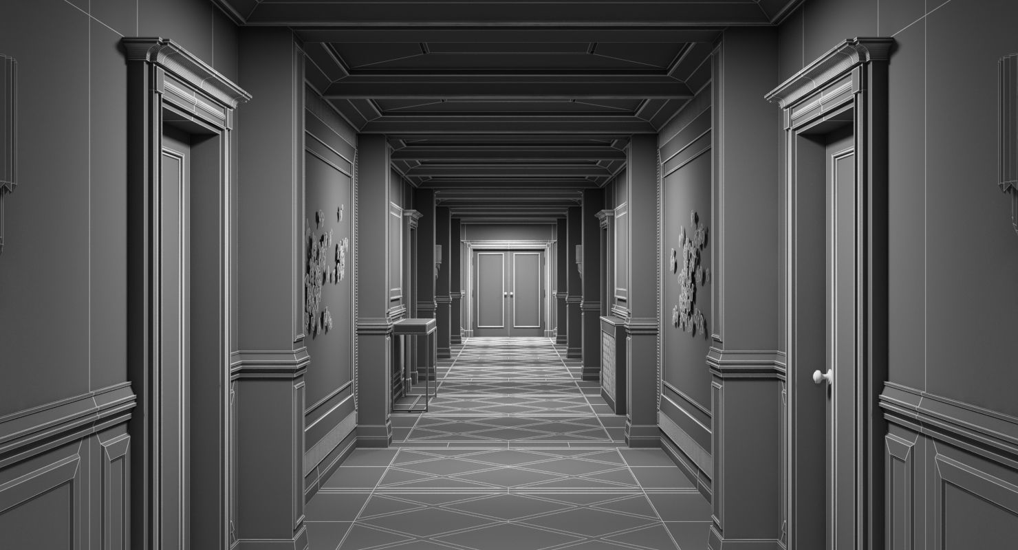 Grand Corridor Tileable Kit 2 3D model_13