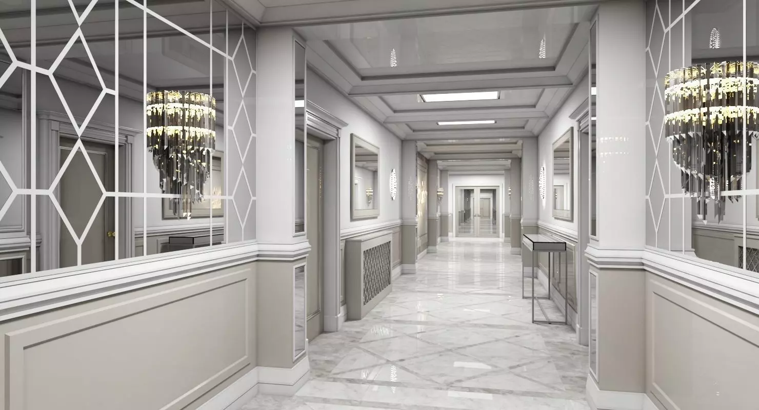 Grand Corridor Tileable Kit 2 3D model_0