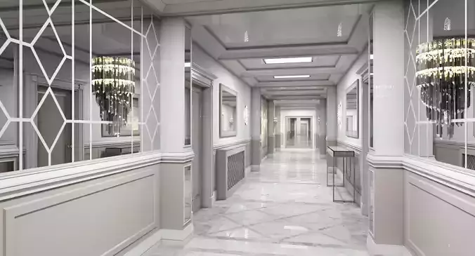 Grand Corridor Tileable Kit 2 3D model