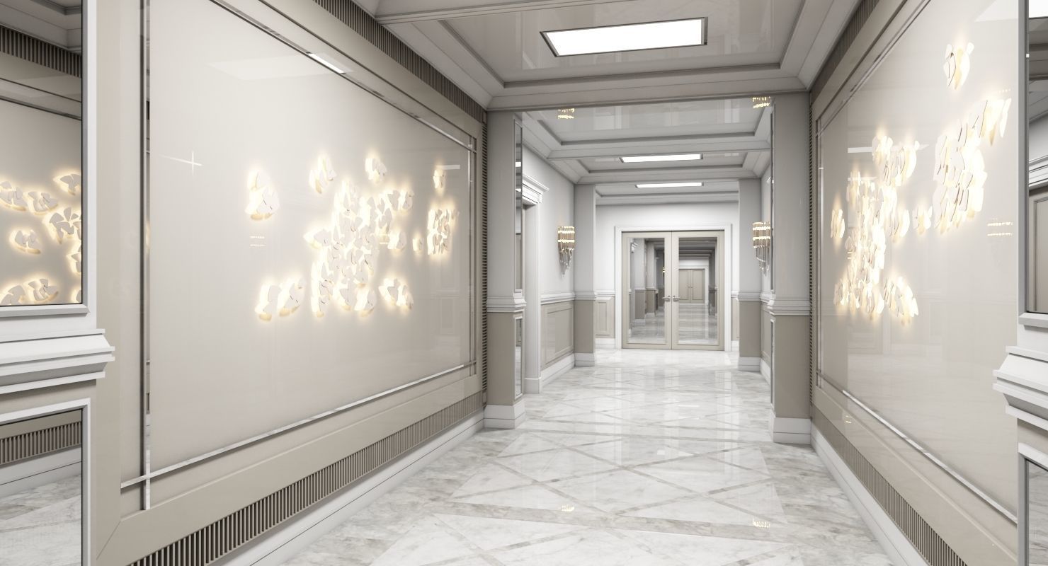 Grand Corridor Tileable Kit 2 3D model_1