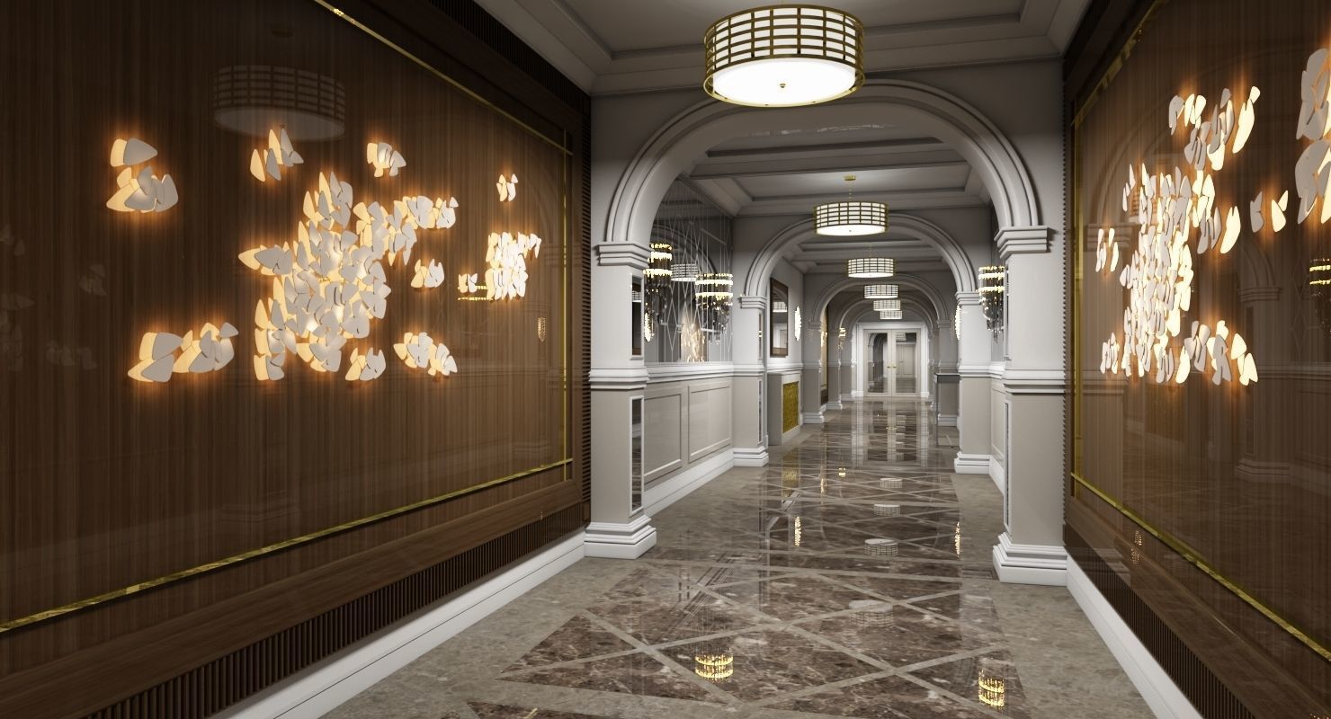 Grand Corridor Tileable Kit 3D model_13