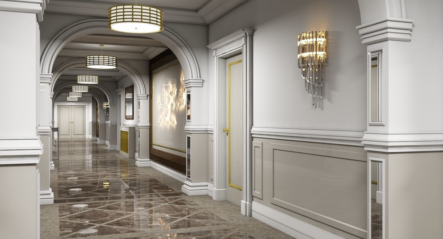 Grand Corridor Tileable Kit 3D model_1