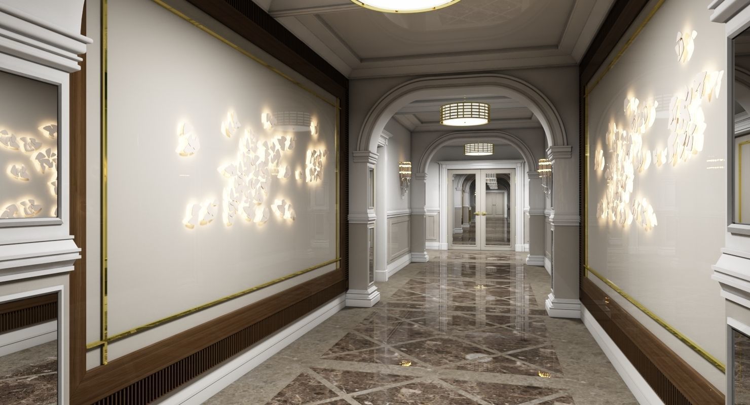 Grand Corridor Tileable Kit 3D model_8