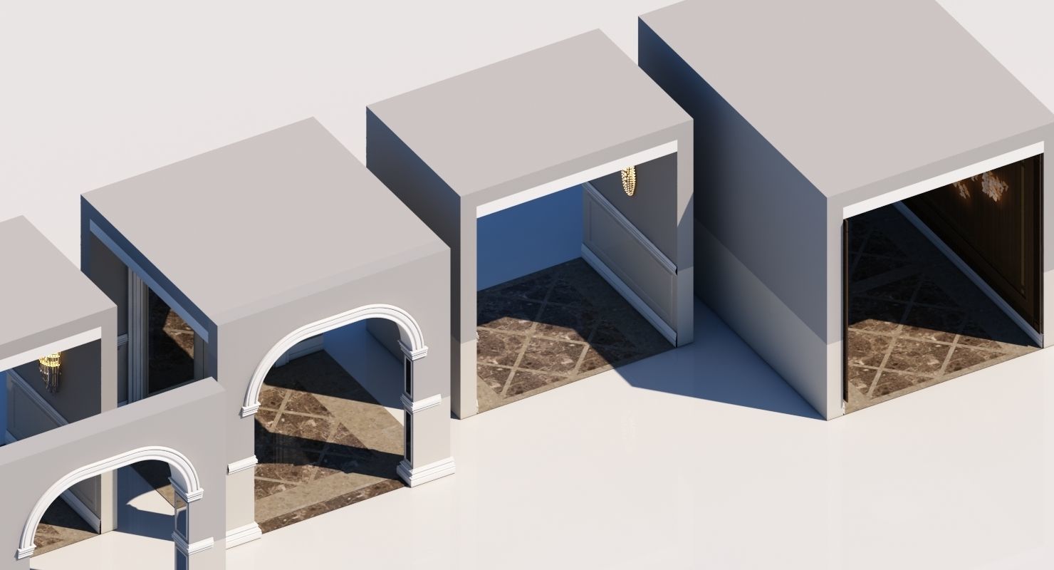 Grand Corridor Tileable Kit 3D model_7