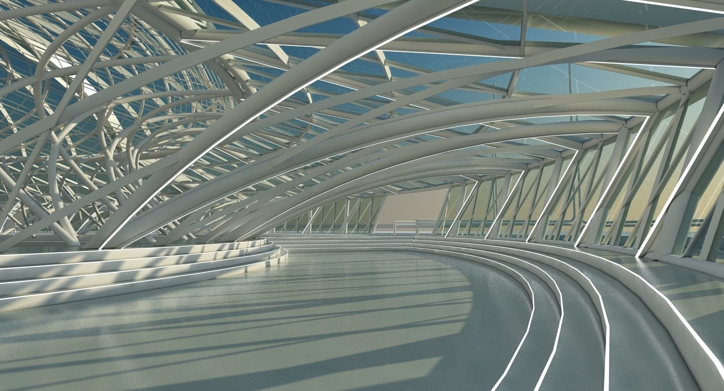 Futuristic Interior Scene 22 3D model_4