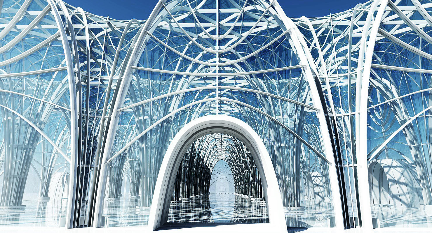 Futuristic Interior Scene 2 3D model_2