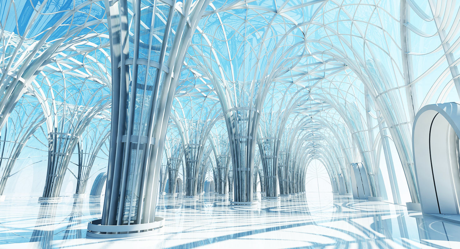 Futuristic Interior Scene 2 3D model_5