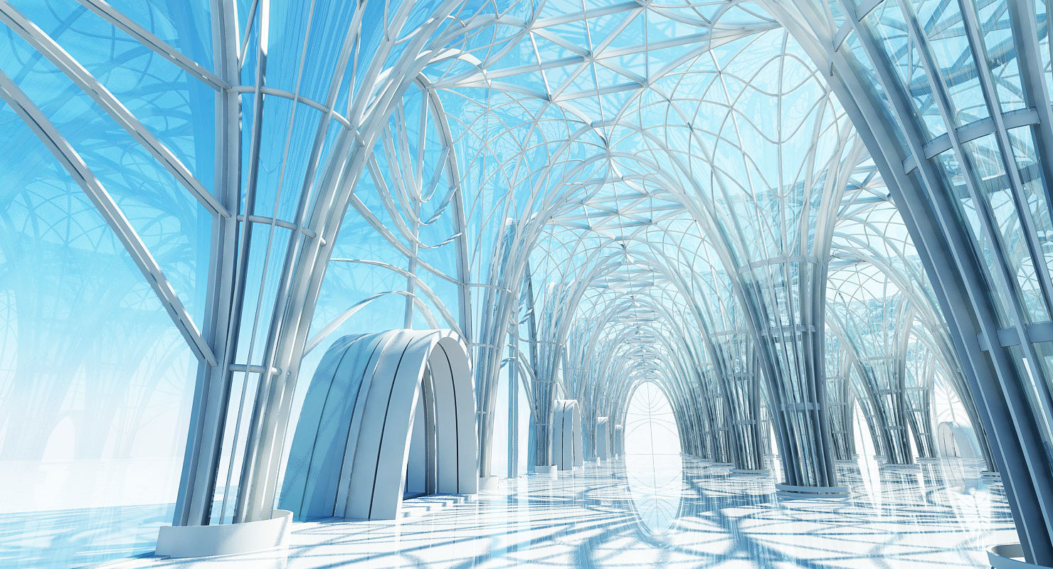 Futuristic Interior Scene 2 3D model_9