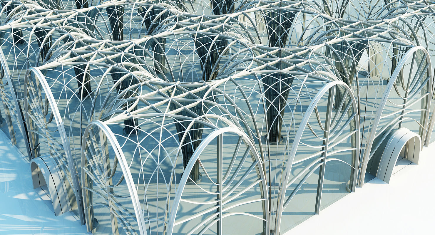 Futuristic Interior Scene 2 3D model_1