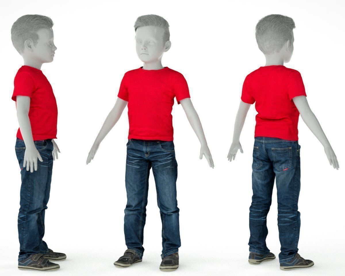 8 Kid Clothing Items 3D Model Collection_6