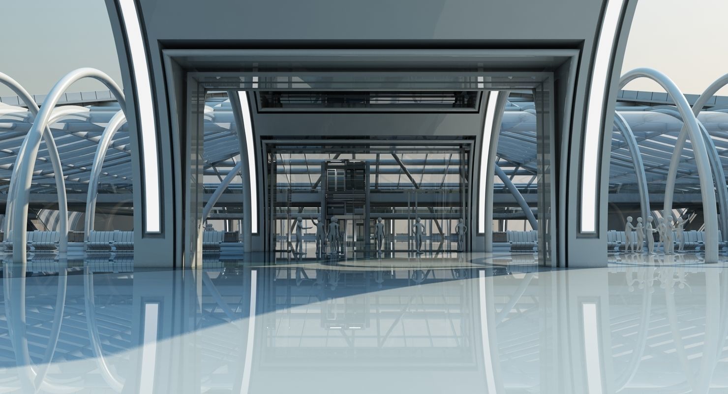 Futuristic Architectural Structure 3D model_15