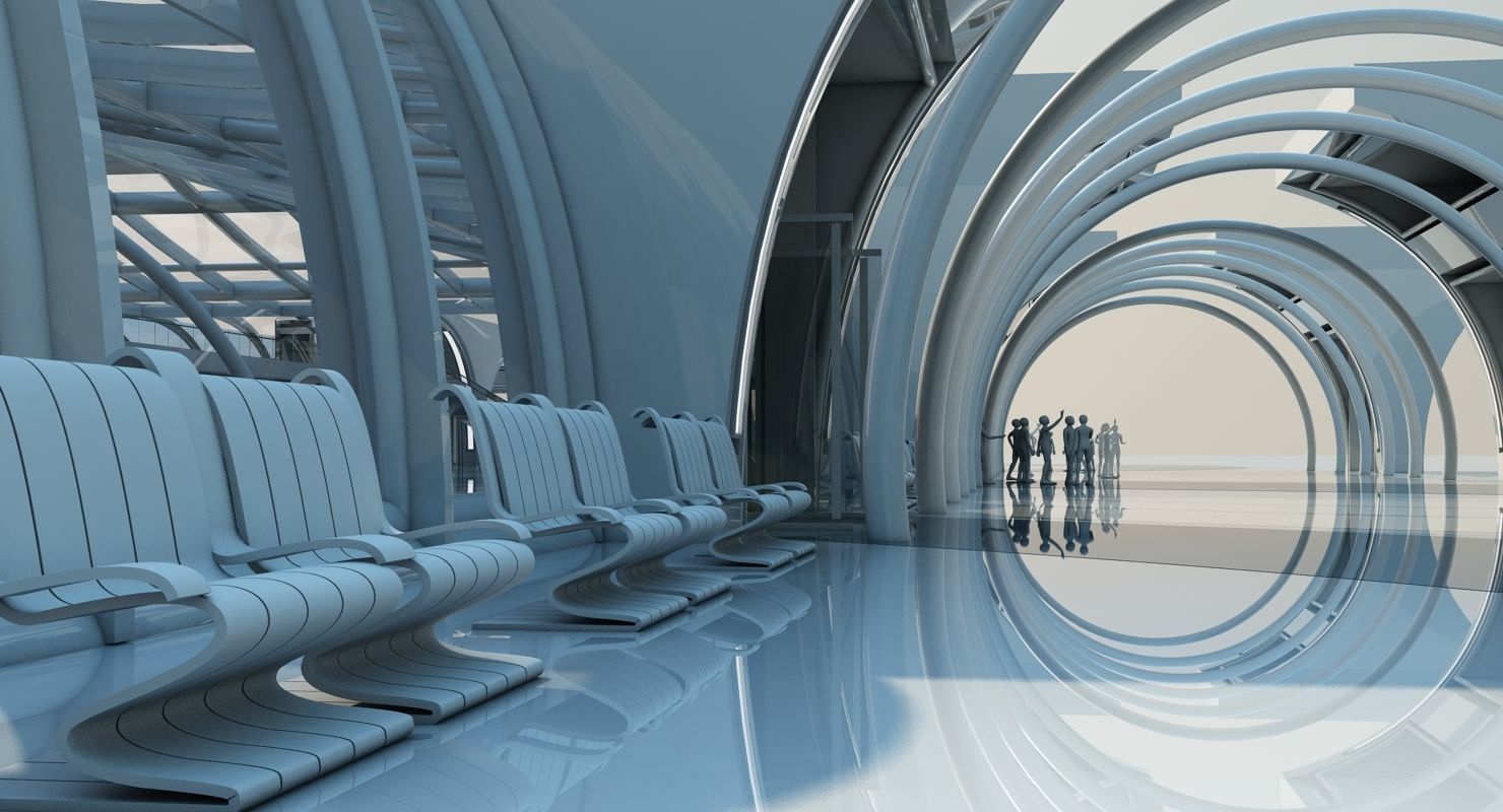 Futuristic Architectural Structure 3D model_17