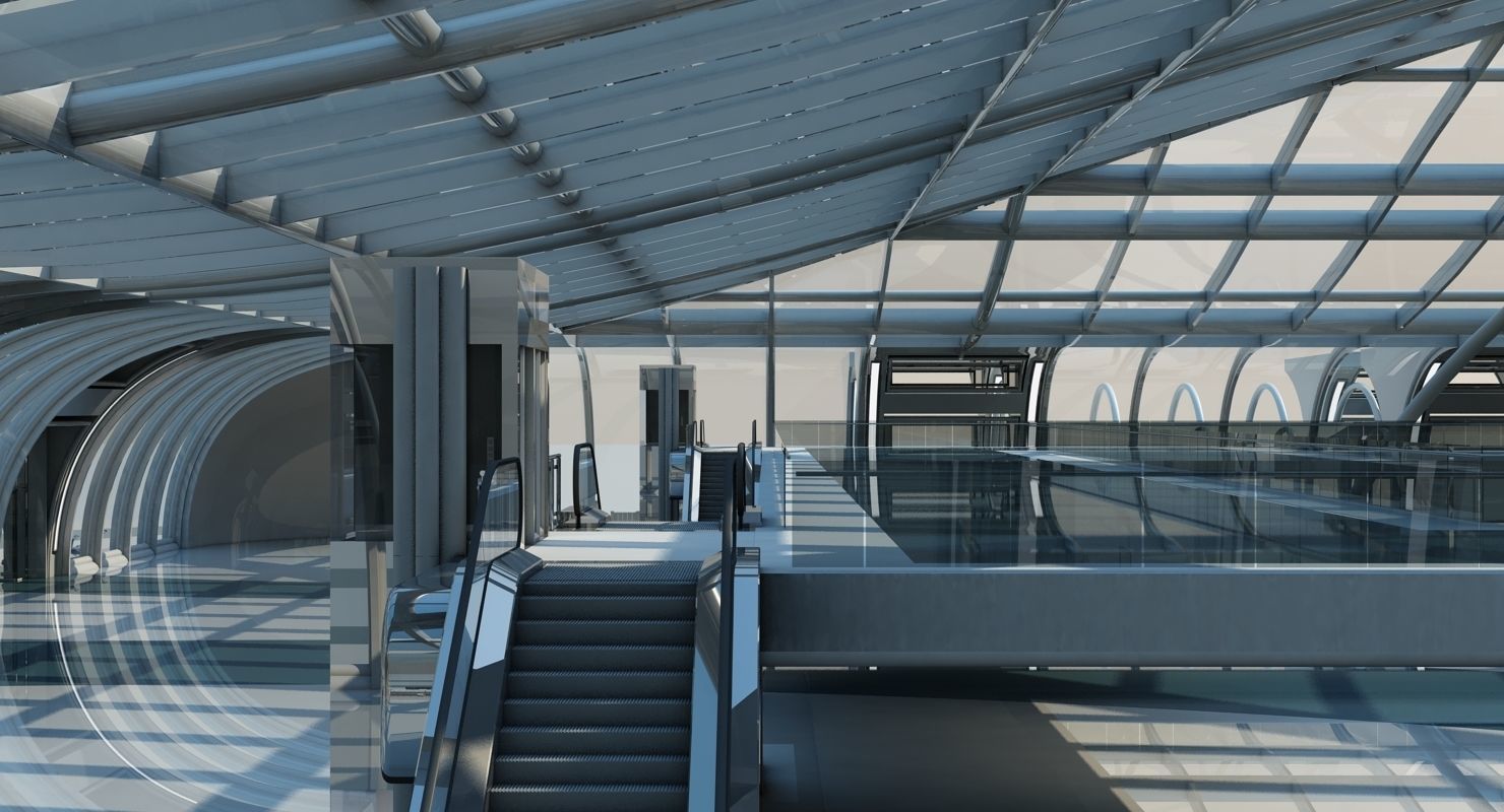 Futuristic Architectural Structure 3D model_8