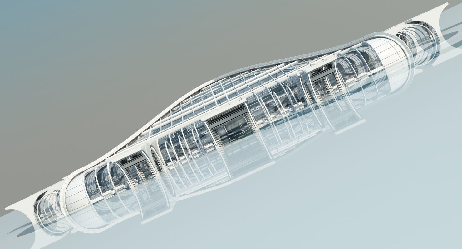 Futuristic Architectural Structure 3D model_3