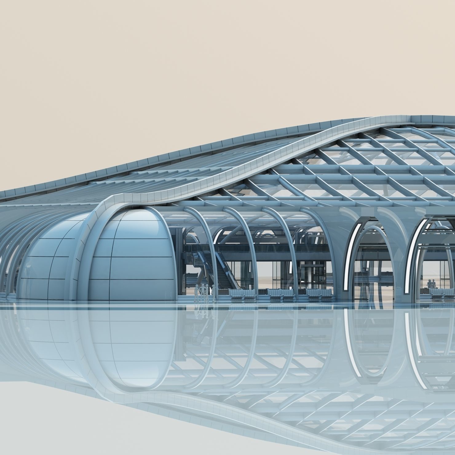 Futuristic Architectural Structure 3D model_19