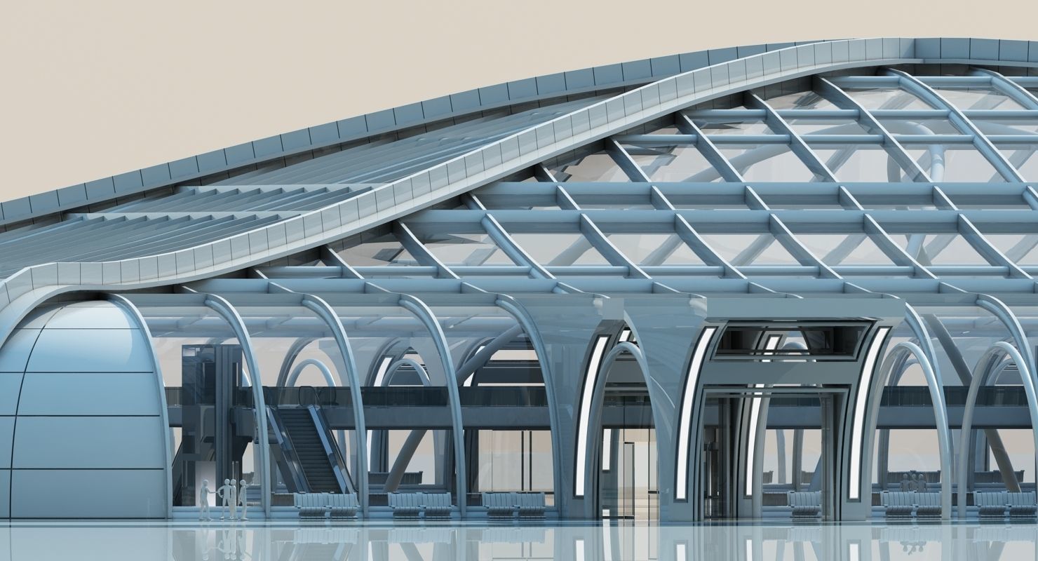 Futuristic Architectural Structure 3D model_13