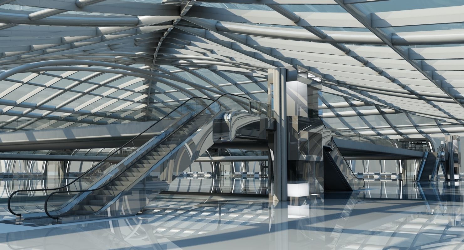 Futuristic Architectural Structure 3D model_10