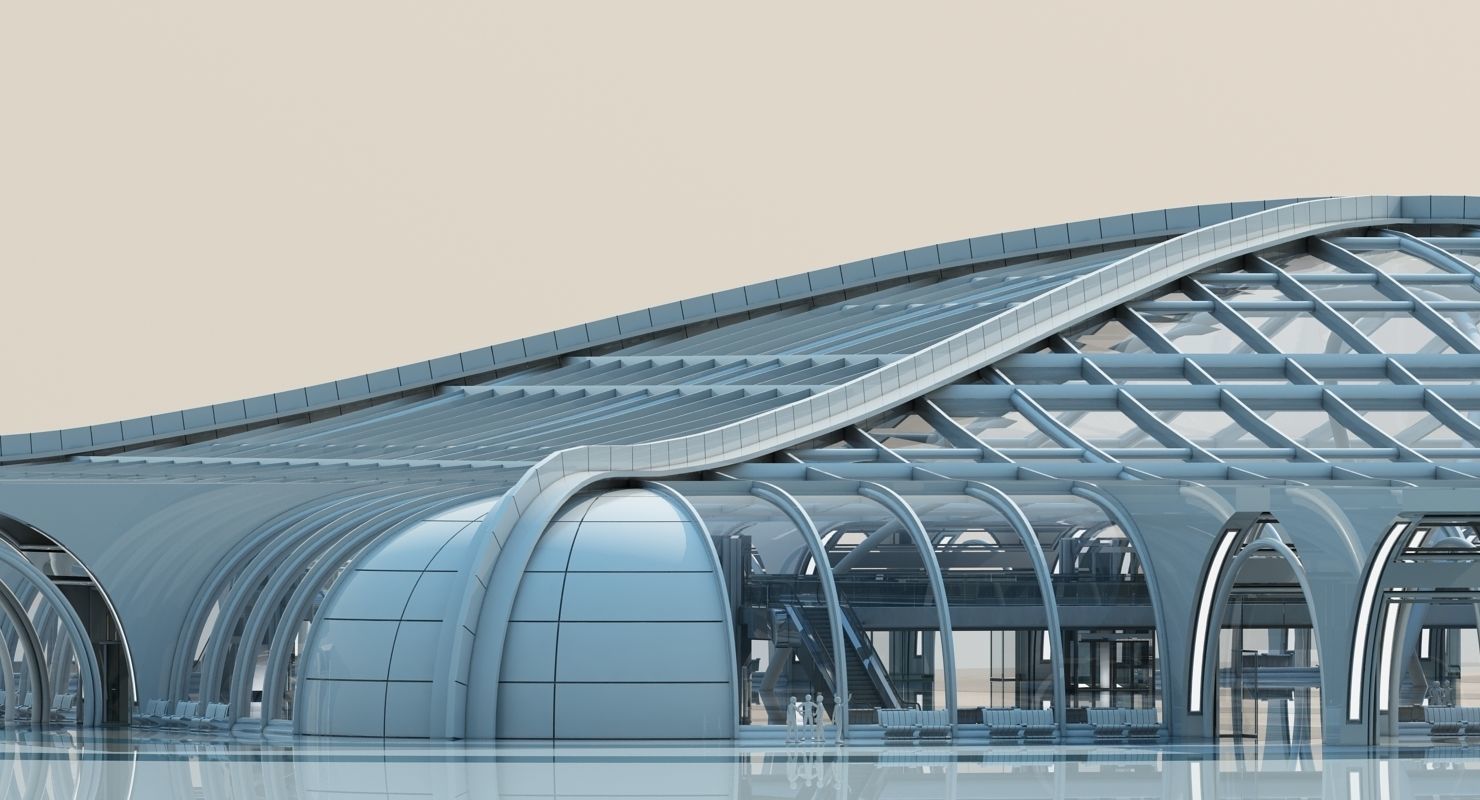 Futuristic Architectural Structure 3D model_6