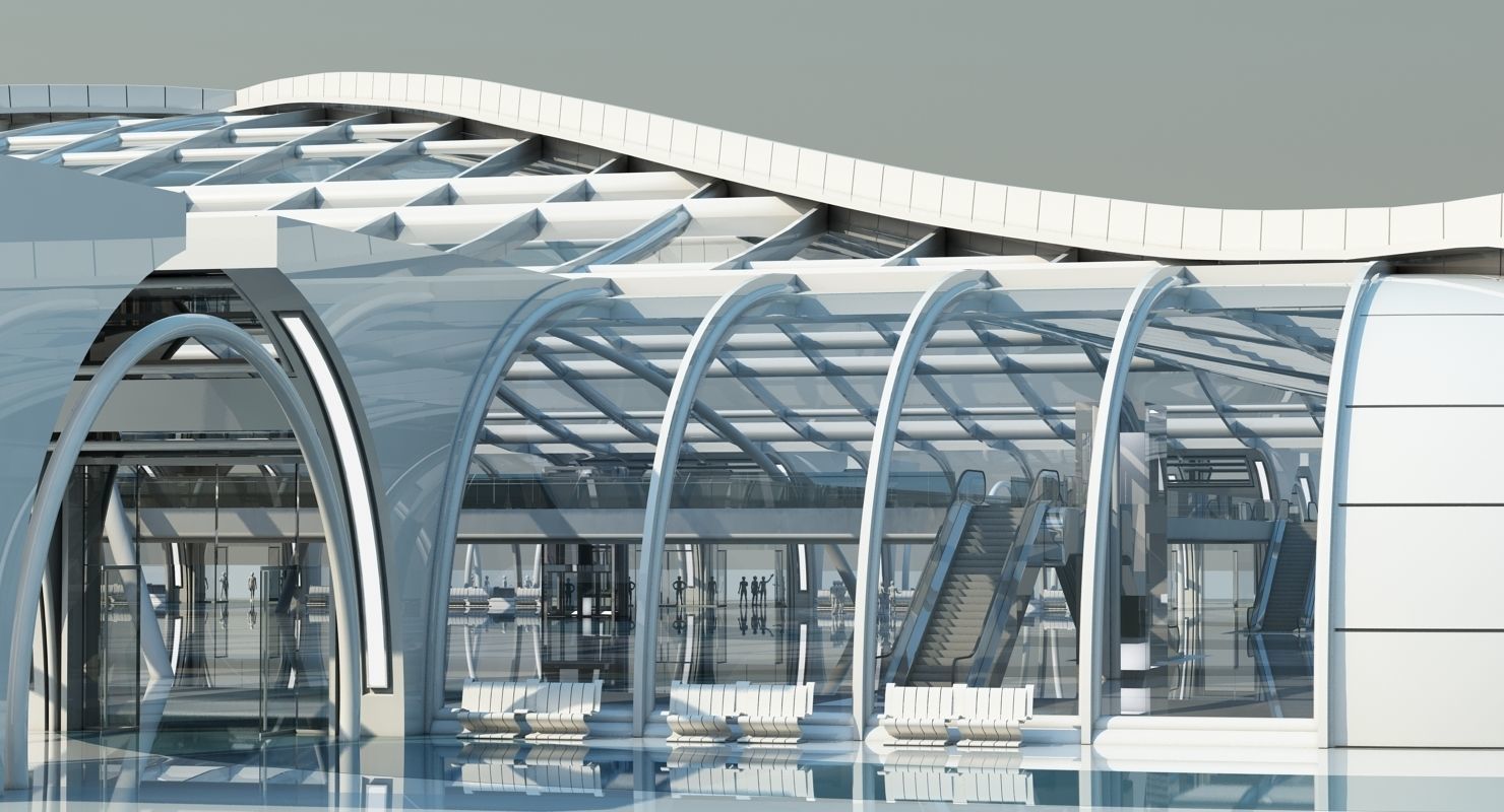 Futuristic Architectural Structure 3D model_12