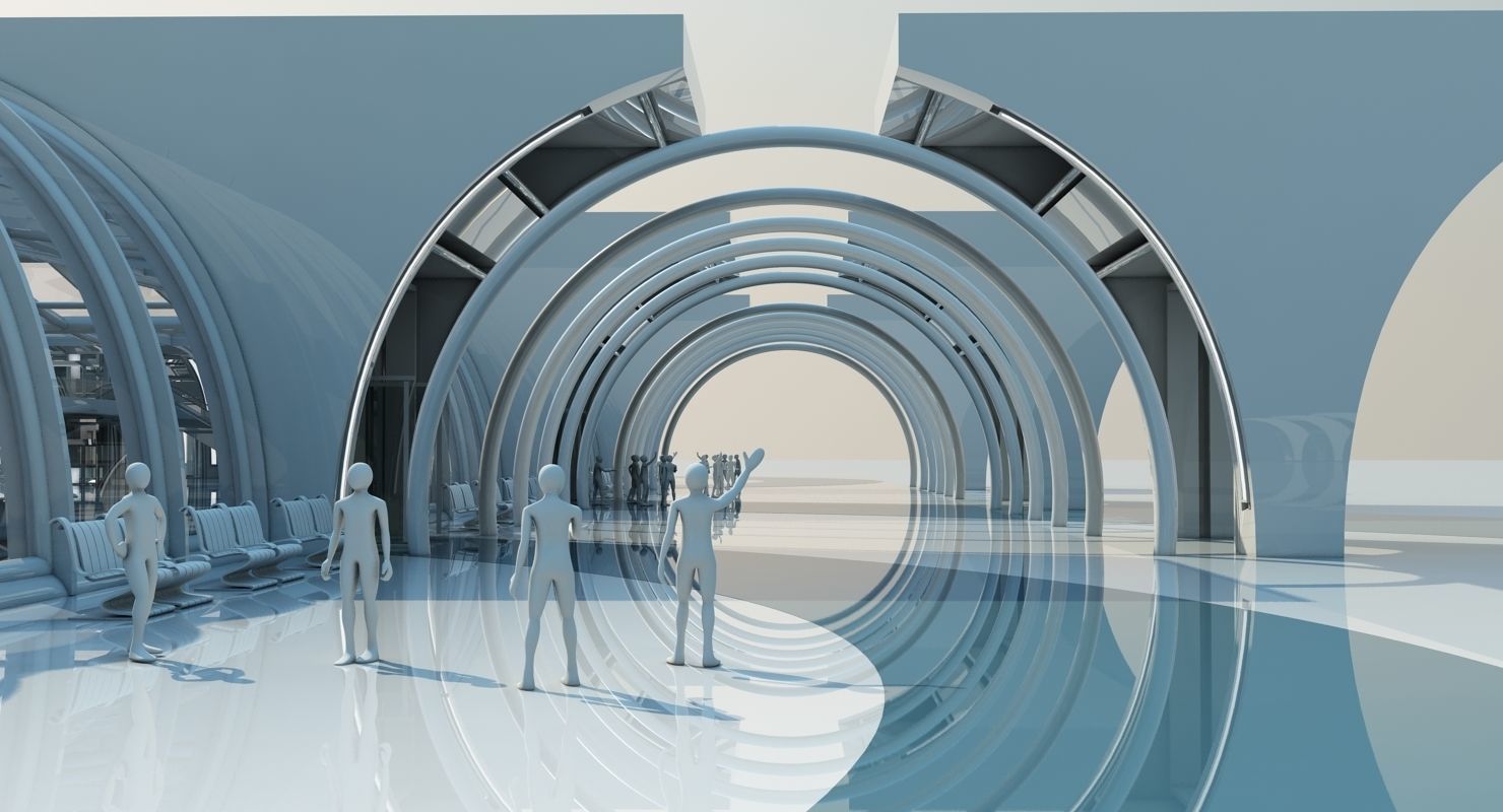 Futuristic Architectural Structure 3D model_16