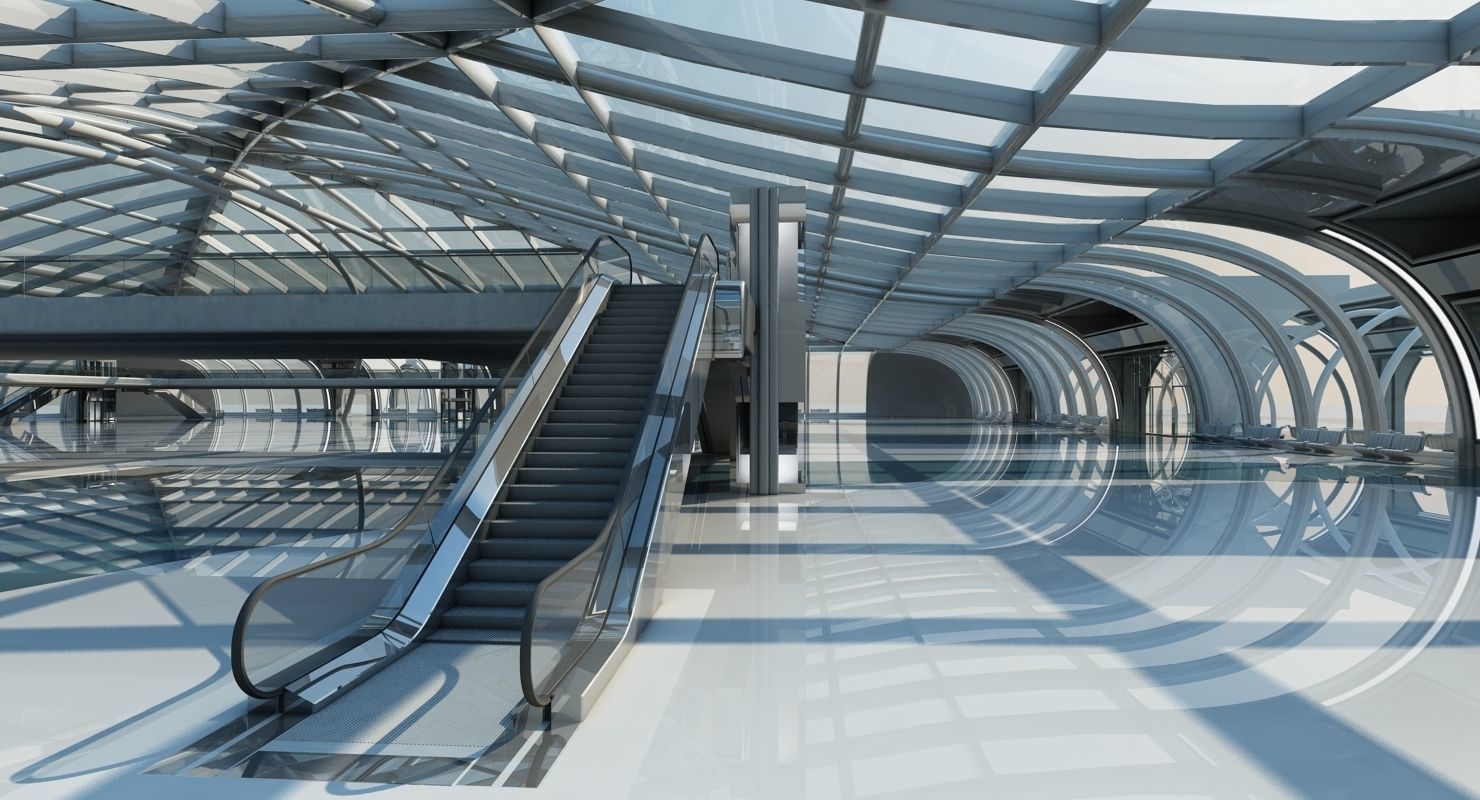 Futuristic Architectural Structure 3D model_9