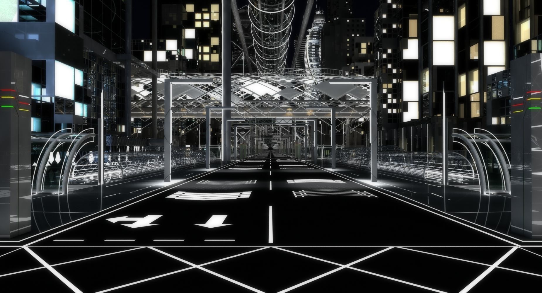 Future City HD 8 Night 3D model_6