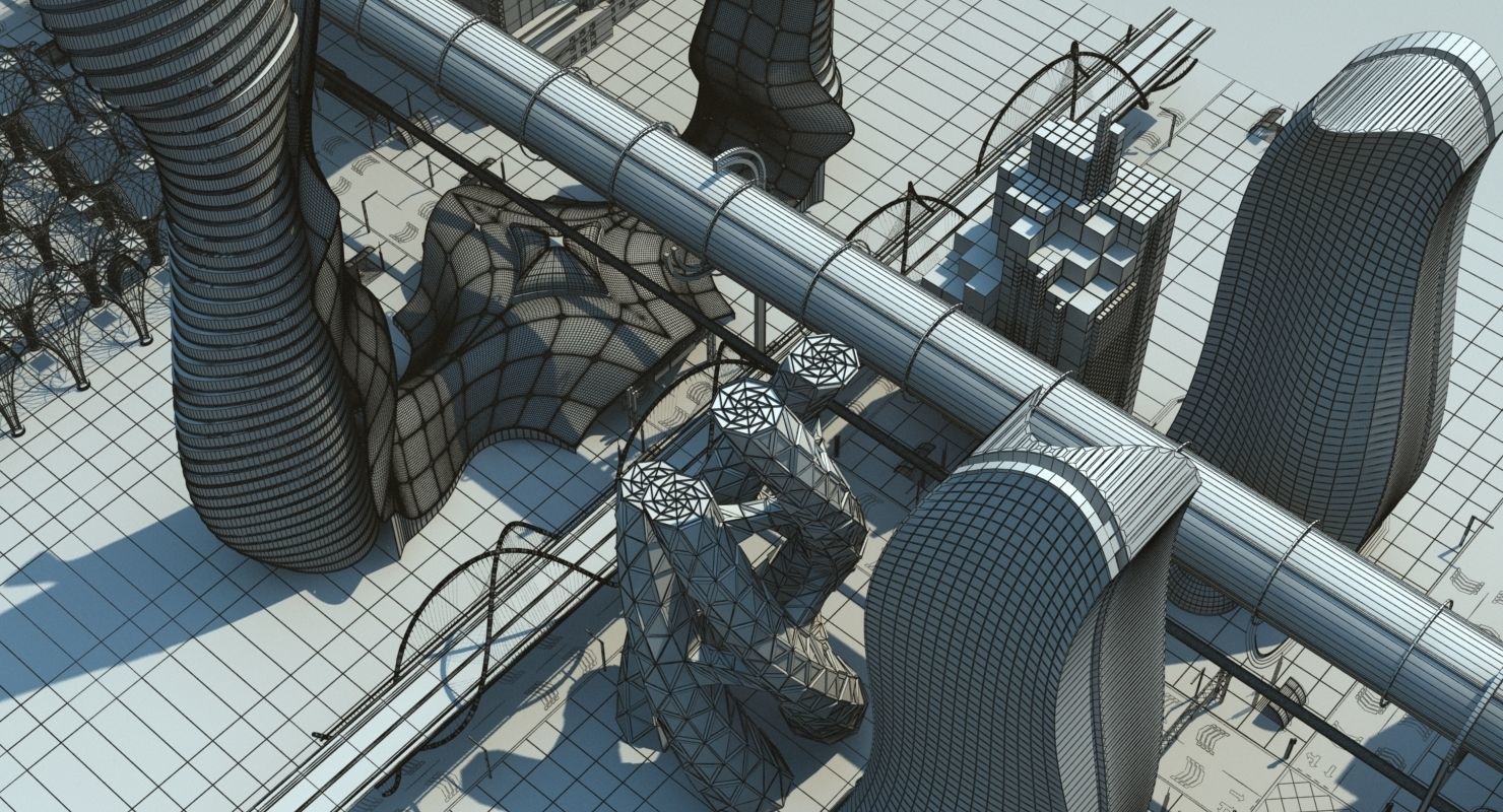 Future City HD 8 Night 3D model_14