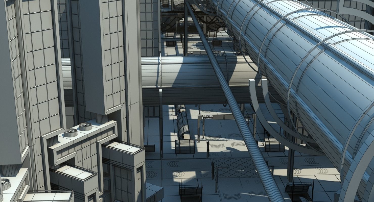 Future City HD 8 Night 3D model_13